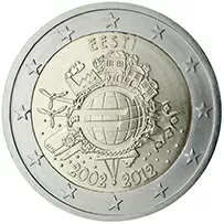 Estonia 2 euro (2012) - 10th anniversary of the introduction of euro coins and banknotes
